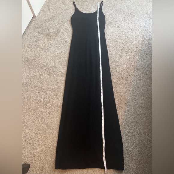 Womens Dissh Asher Black Knit Maxi Dress Slit Size Medium Scoop Neck - Picture 3 of 9